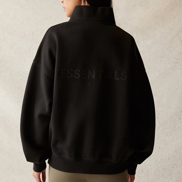 Unisex Fear of God Essentials Black Mock Neck Half-Zip Sweatshirt - Picture 6 of 6